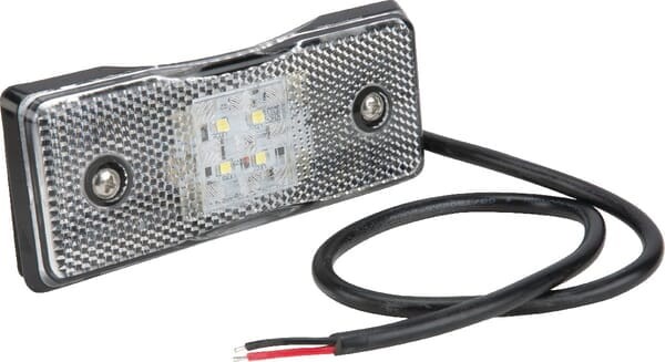 Lampa obrysowa LED, prostokątna 12/24V biała przykręcana Britax L4600LDV