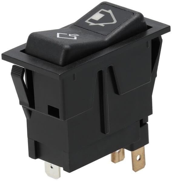 Przełącznik kołyskowy, (I)-0-(II), mom-on-mom, 12V, 4-pin, pozycja wyjściowa/wejście SW10057KR