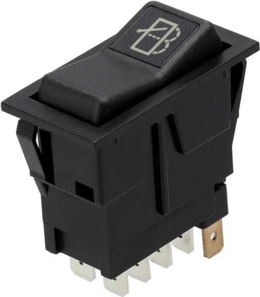 Przełącznik kołyskowy, I-0-(II), on-on-mom, 12V, 8-pin, spryskiwacz i wycieraczka tylnej szyby SW10044KR