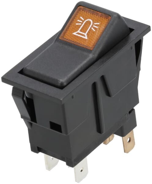 Przełącznik kołyskowy, I-0, off-on, 12V, 2-pin, lampa błyskowa SW10042KR
