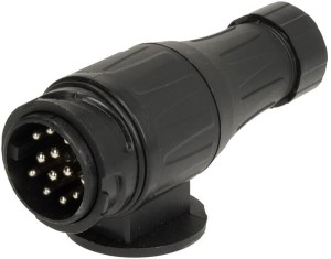 Wtyczka przyczepy 13-pin z tworzywa sztucznego 12V wersja długa, przyłącze przewodów śrubowe TR00005KR