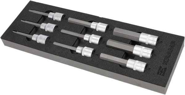 Zestaw kluczy nasadowych imbusowych przedłużanych 1/2" 9 szt. TT800505