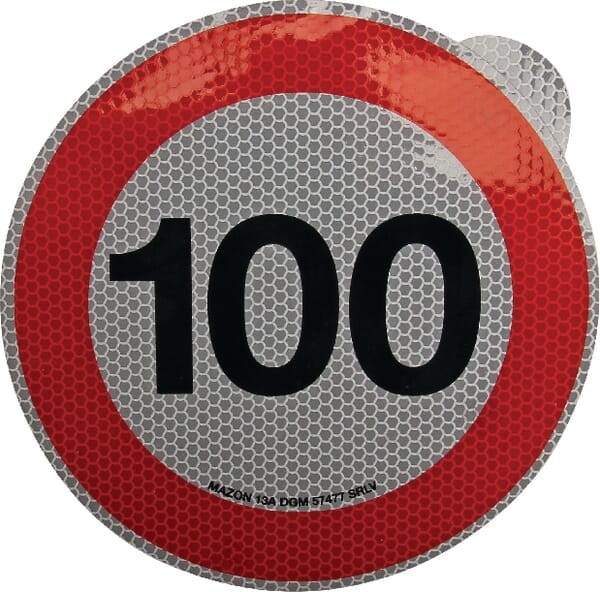 Naklejka ograniczenie prędkości 100 km/h Mazon WB79100IT
