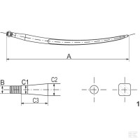 Ząb wygięty, zamykający chwytak L-770, Ø 36, M22 x 1,5 - 519377022 - Sklep rolniczy PoltechParts
