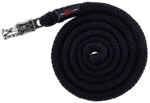 Uwiąz dla konia Doria, bezpieczny karabińczyk, 200 cm, czarny, Covalliero