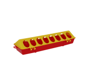 Karmidło dla drobiu, 30 cm x 10 cm, żółty/czerwony