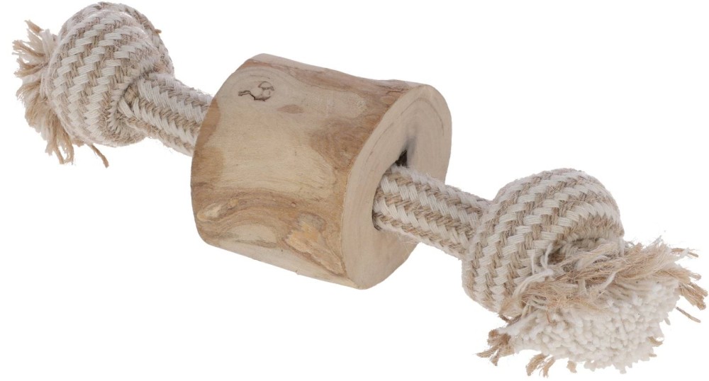 Szarpak dla psa, prosty, juta/bawełna, drewno kawowe, 20 cm, Kerbl