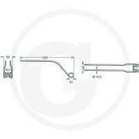 GRANIT Palec zgrabiarki pokosowej 52520042839.0 - 52520042839.0 - Sklep rolniczy PoltechParts