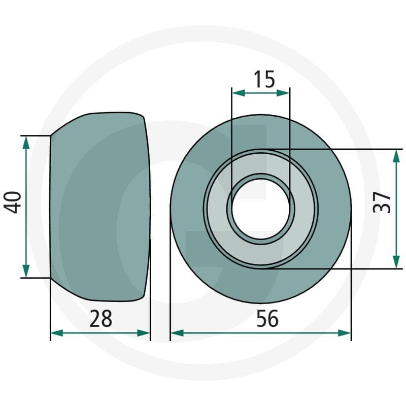 GRANIT Rolka jezdna 647401908F - 647401908F - Sklep rolniczy PoltechParts