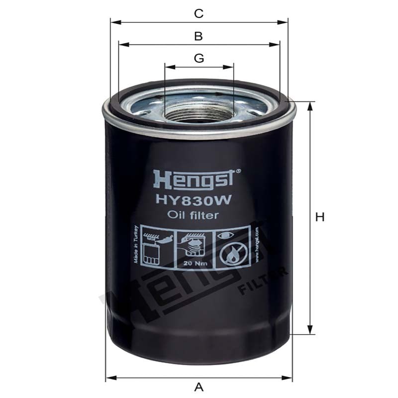 Hengst Filtr oleju HY830W 12119127 - 12119127 - Sklep rolniczy PoltechParts