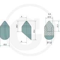 GRANIT ENDURANCE CARBIDE Przyspawany ząb 12347410 - 12347410 - Sklep rolniczy PoltechParts
