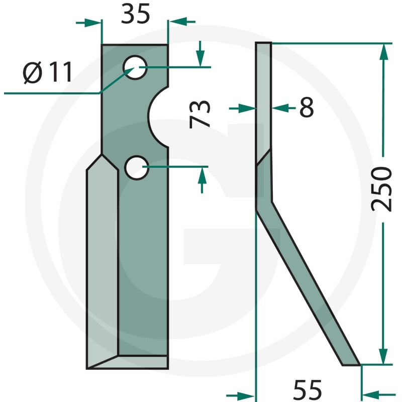 GRANIT Nóż rotacyjny 180IND-74R - 180IND-74R - Sklep rolniczy PoltechParts