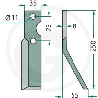 GRANIT Nóż rotacyjny 180IND-74R - 180IND-74R - Sklep rolniczy PoltechParts