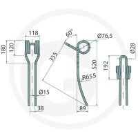 GRANIT Palec zagarniający siewnika 1803100012 - 1803100012 - Sklep rolniczy PoltechParts