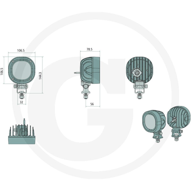 GRANIT Światło robocze niebieskie / LED 11046624 - 11046624 - Sklep rolniczy PoltechParts