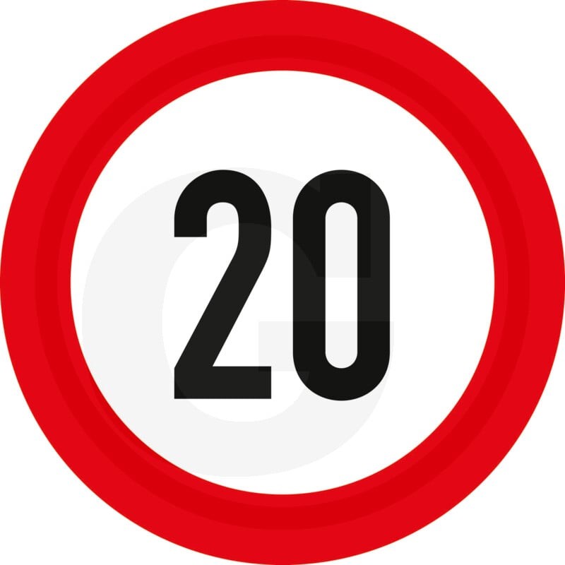 Znak prędkości 20, folia SK 11033929
