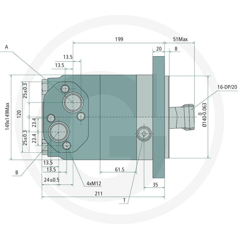 GRANIT Silnik BMV 630cc D=50mm 1” 870001753 - 870001753 - Sklep rolniczy PoltechParts