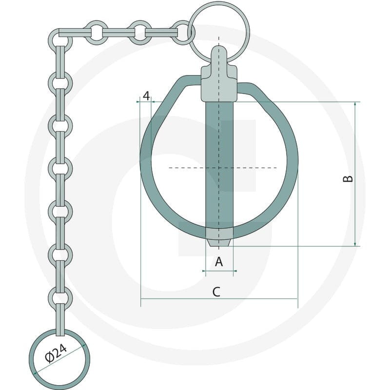 GRANIT Sworzeń napinający z łańcuchem 20023246 - 20023246 - Sklep rolniczy PoltechParts