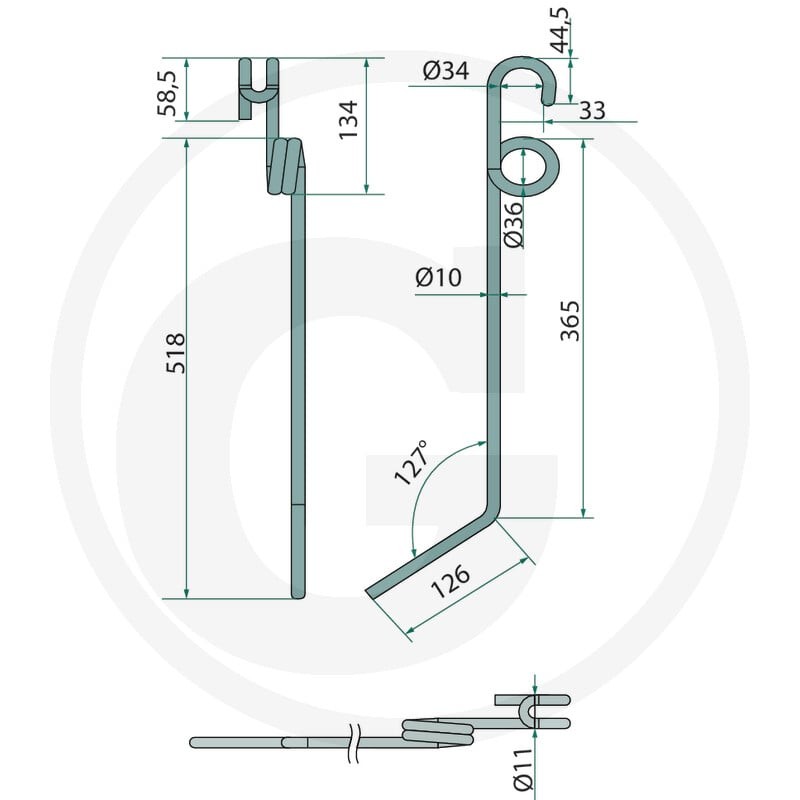 GRANIT Palec zagarniający siewnika 1806700021 - 1806700021 - Sklep rolniczy PoltechParts