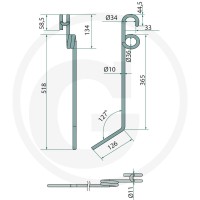 GRANIT Palec zagarniający siewnika 1806700021 - 1806700021 - Sklep rolniczy PoltechParts