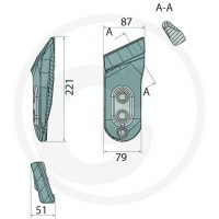GRANIT ENDURANCE CARBIDE Dziób redlicy, lewy 12136924 - 12136924 - Sklep rolniczy PoltechParts