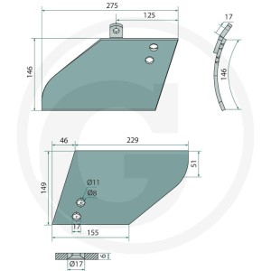 GRANIT Odkładnica przedpłużka 11316683