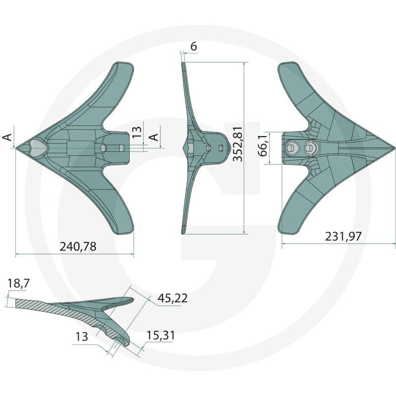 GRANIT Udział gęsiówki 350 mm 12079919 - 12079919 - Sklep rolniczy PoltechParts