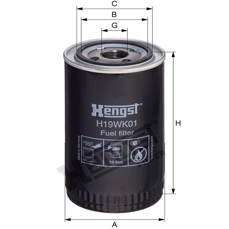 Hengst Filtr paliwa H19WK01 866H19WK01 | poltechparts.pl