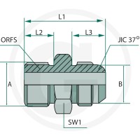 GRANIT GA 11/16 M-ORFS x 9/16 M-JIC 81526031 - 81526031 - Sklep rolniczy PoltechParts