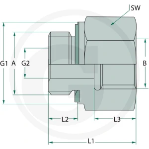 GRANIT GA 1/2 M-WD x 3/4 F-BSP L=46 81602690