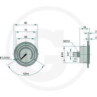 WIKA Manometr 16 bar Ø63mm - 1/4" 85000427 | poltechparts.pl