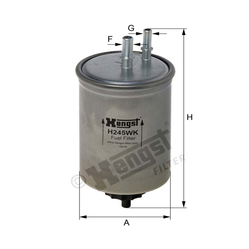 Hengst Filtr paliwa H245WK 866H245WK | poltechparts.pl