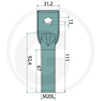 GRANIT Koniec gwintu z lewej strony 5602200083 - 5602200083 - Sklep rolniczy PoltechParts