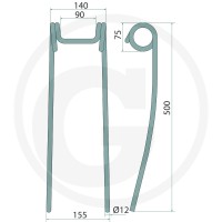 GRANIT Zęby zagarniacza 1805000023 - 1805000023 - Sklep rolniczy PoltechParts