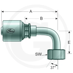 Gates PNE 06 DKJ 1/2" 90° SL=32 81501399
