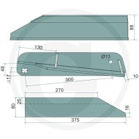 GRANIT Lewa łopatka rozrzutnika 7554-151913 - 7554-151913 - Sklep rolniczy PoltechParts