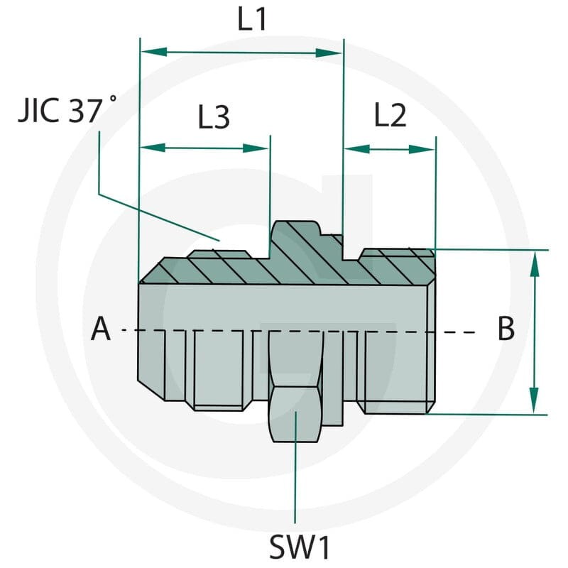GRANIT GA 1 5/8-12 M-JIC x 1 5/8-12 M-UNF-OR 81528066 - 81528066 - Sklep rolniczy PoltechParts