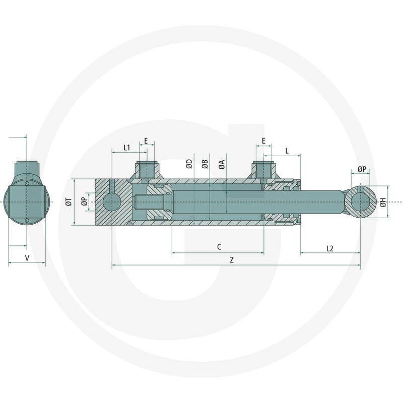 Contarini Siłownik DW-B-50/40x25x700 82003758 - 82003758 - Sklep rolniczy PoltechParts