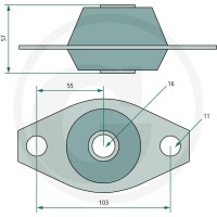 GRANIT Poduszka kabiny 65404004 | poltechparts.pl