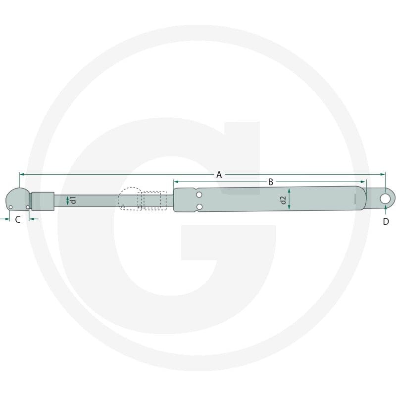 GRANIT Siłownik gazowy GRANIT 654980018 | poltechparts.pl