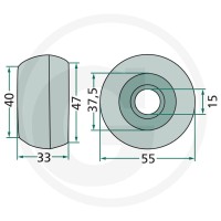 GRANIT Rolka jezdna 6470602521F - 6470602521F - Sklep rolniczy PoltechParts