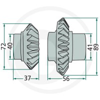 GRANIT Zestaw kół zębatych stożkowych 64704006 - Sklep PoltechParts