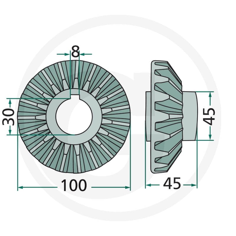 GRANIT Koło zębate stożkowe 64706565388F | poltechparts.pl