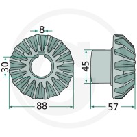 GRANIT Koło zębate stożkowe 64706565390F | poltechparts.pl