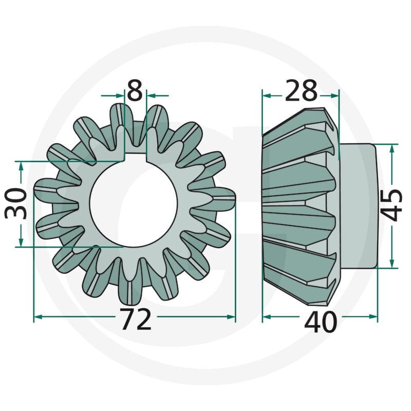 GRANIT Koło zębate stożkowe 647261057.0F | poltechparts.pl