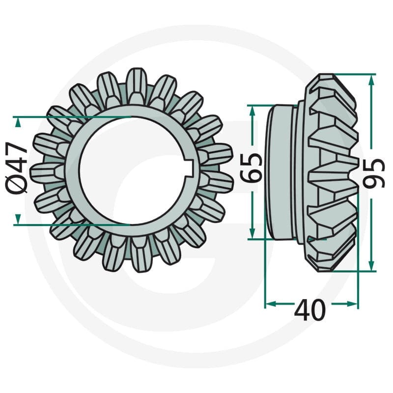 GRANIT Koło stożkowe 647ET-28F - 647ET-28F - Sklep rolniczy PoltechParts