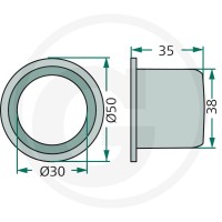 GRANIT Łożysko ślizgowe z kołnierzem 64706228402F - 64706228402F - Sklep rolniczy PoltechParts