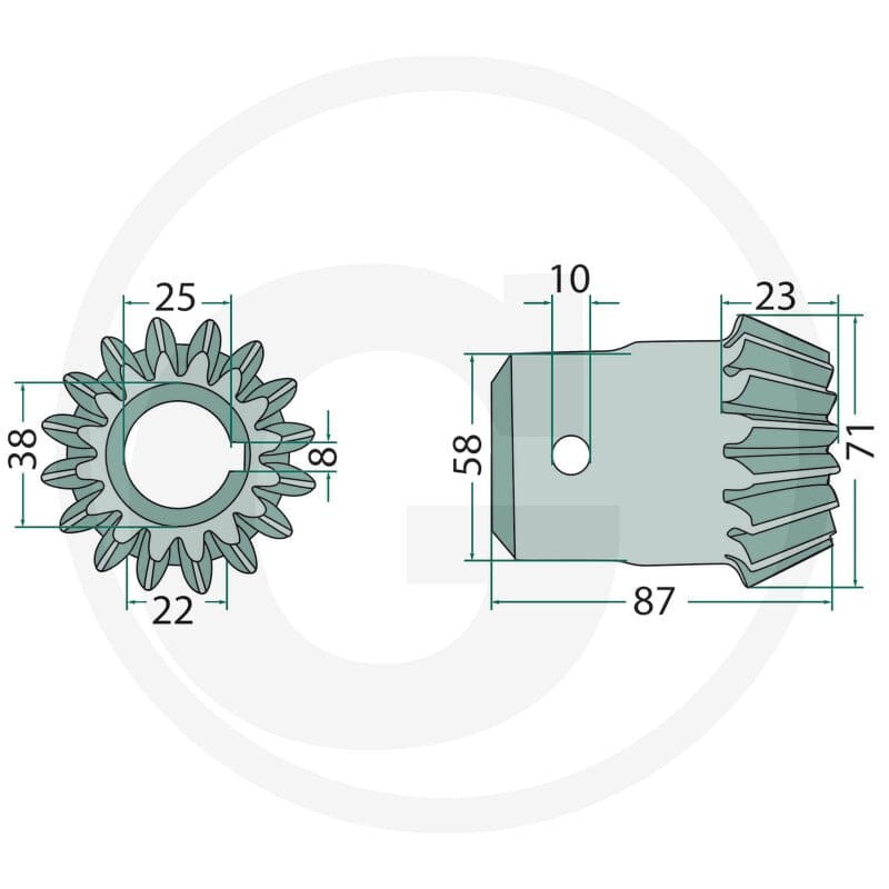 GRANIT Koło zębate stożkowe 6470623810F | poltechparts.pl