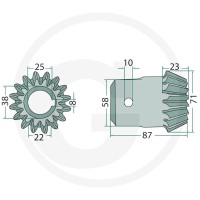 GRANIT Koło zębate stożkowe 6470623810F | poltechparts.pl