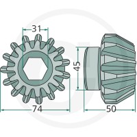 GRANIT Koło zębate stożkowe 647122753F | poltechparts.pl